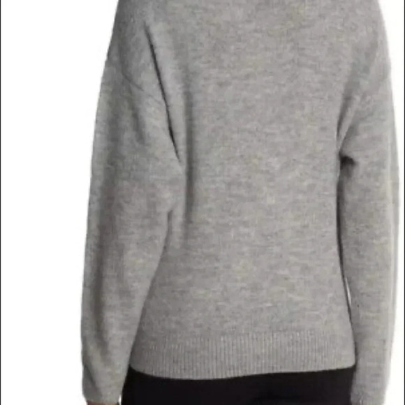 WAYF Women’s SZ S Gray Tie Front Sweater Pullover Long Sleeve Crewneck Knit Top - Picture 7 of 7